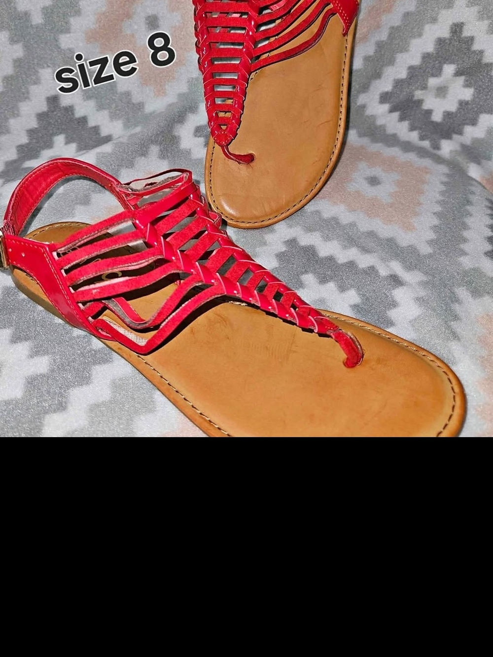 Women's Red Strappy Gladiator Sandals